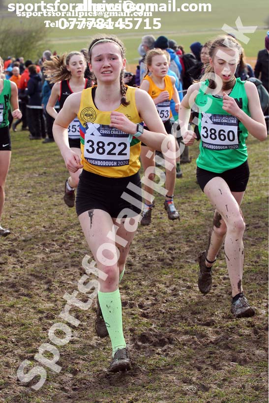 Girls under-15s, 2020 British Athletics Inter Counties Cross Country Champs., Prestwold Hall, Loughborough. Photo: David T. Hewitson/Sports for All Pics